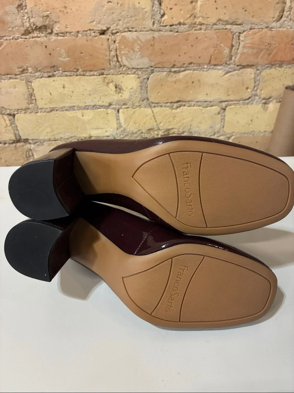 Franco Sarto Karter Block Heel Loafers - Burgundy - Picture 7 of 7